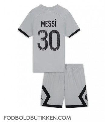 Paris Saint-Germain Lionel Messi #30 Udebanetrøje Børn 2022-23 Kortærmet (+ Korte bukser)
